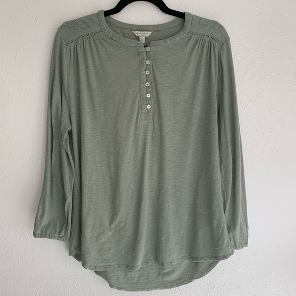 Lucky Brand Sage Green Blouse - Picture 1 of 12